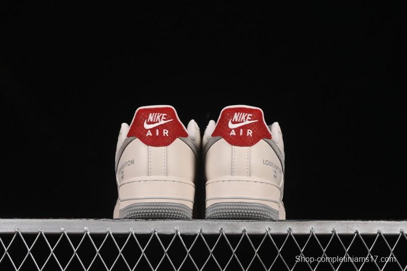 Nike Air Force 1 '07 Low LV Collaboration Beige Grey Snake Swoosh Casual Sneakers - XX3168-130