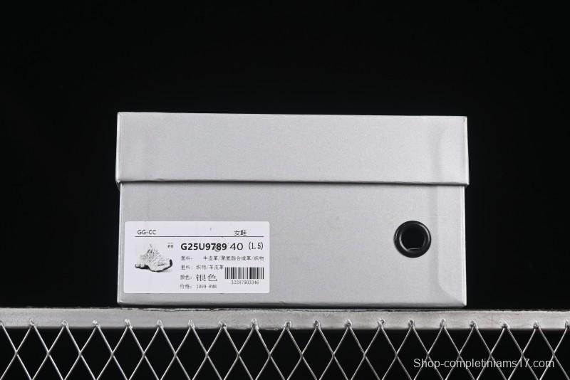 GG-CC Star-Design Lace-Up Hollow-Out Platform Sneakers with 5cm Height Boost - G25U9789