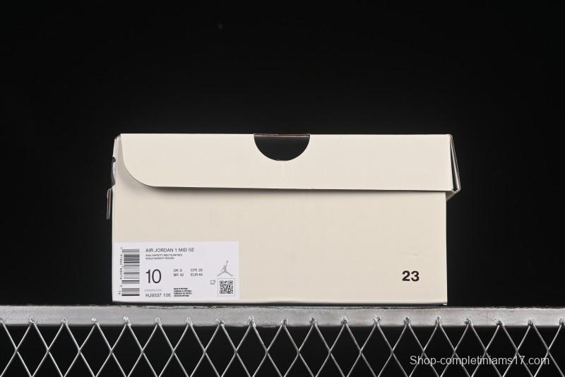 Nike Air Jordan 1 Mid AJ1 China Red Mid-Top Casual Sneakers - HJ9337-106