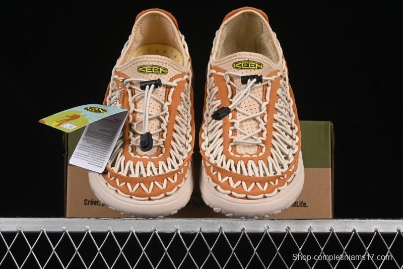 Keen Uneek Flat-M Woven Elastic Outdoor Sandals for Hiking and Water Activities - 1014097 Brown