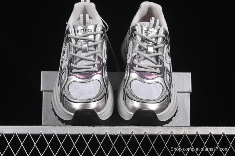 GG-CC 25ss New Platform Chunky Sneakers with 7CM Height Increase and Irregular Design - 668-2 Black