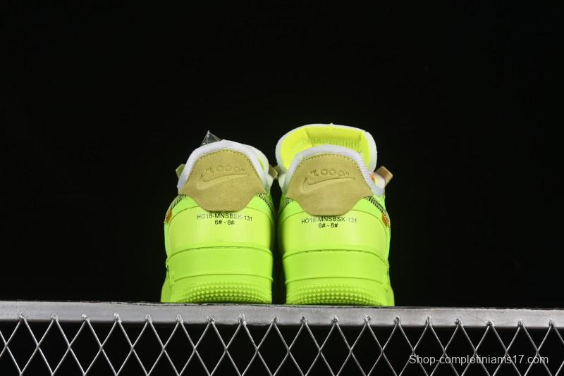 Nike Off White x Air Force 1 Low OW Collaboration Transparent Yellow Sneakers - AO4606-700