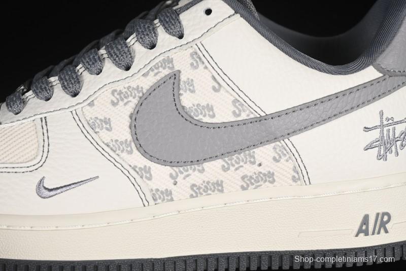 Nike Air Force 1'07 Low Stussy Collaboration Woven Fabric Low-Top Casual Sneakers - BZ6808-101