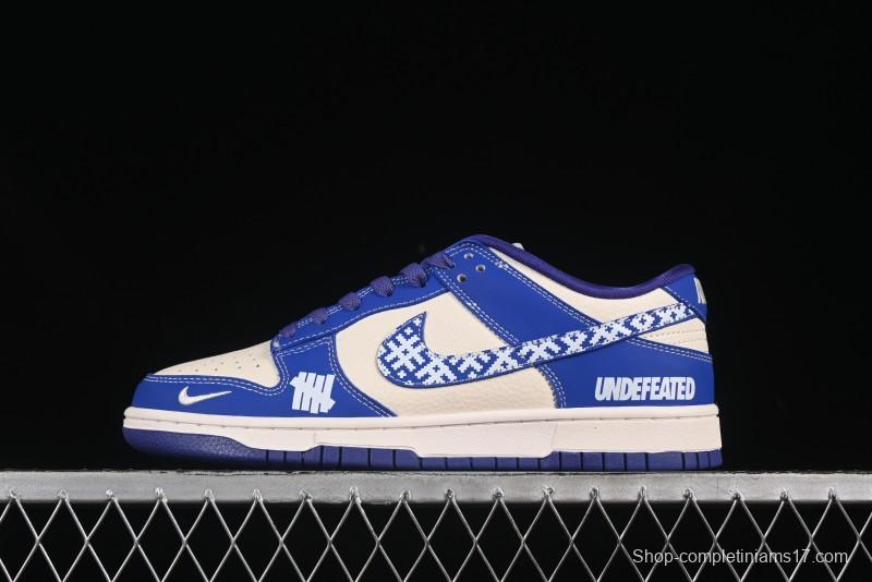 Nike SB Dunk Low UN Series Mosaic Blue Swoosh Anniversary Customized Low-Top Casual Skate Shoes - KK1333-045