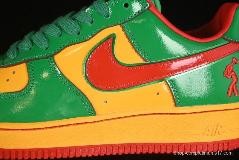 Nike Air Force 1'07 Low Lil Yachty Collaboration Casual Sneakers with Patent Leather and Multicolor Design - IH4383-300