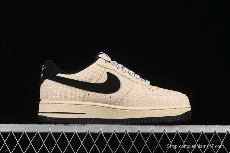 Nike Air Force 1 '07 Low Stussy Collaboration Hemp Low-Top Casual Sneakers - XX3168-153