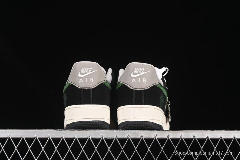 Nike Air Force 1'07 Low Chrome Hearts Collaboration Black Green Swoosh Casual Sneakers - KK1988-074