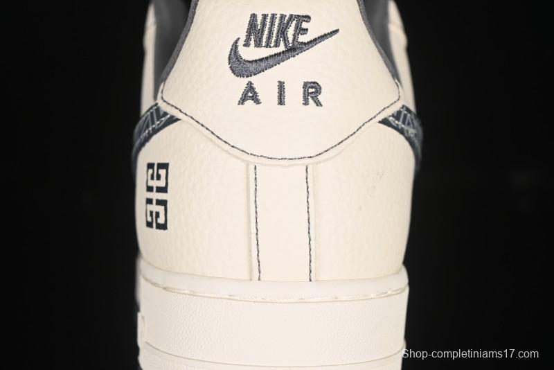 Nike Air Force 1 '07 Low Givenchy Collaboration Pattern Beige Grey Casual Sneakers - DF0188-057