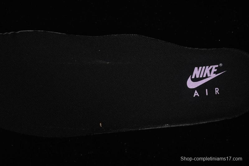 Nike Air Force 1'07 Low Casual Sneakers in Black with Purple Swoosh - HQ2037-001