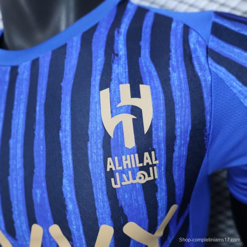 Player Version 25/26 Al Hilal Home Blue with Vertical Stripes Jersey