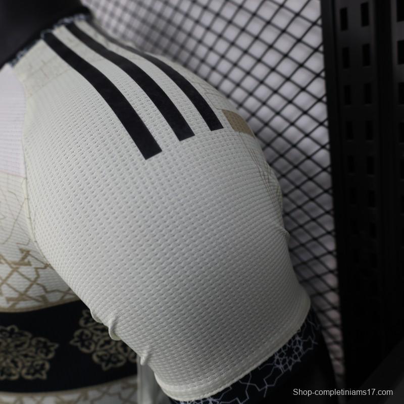 Player Version 2025 Algeria White with Islamic Geometric Pattern Jersey