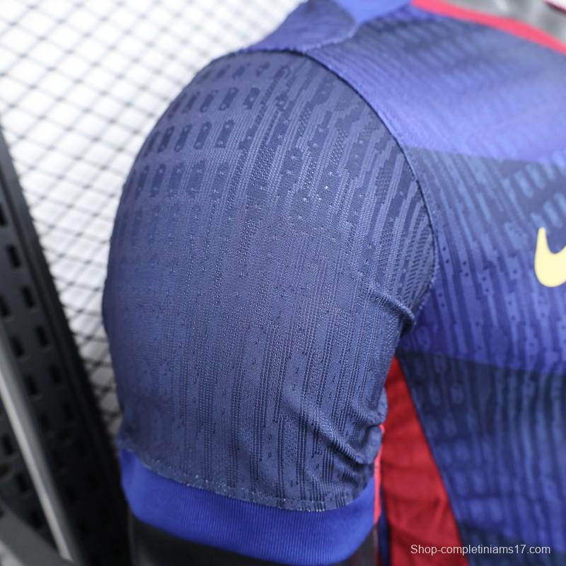 Player Version 25/26 FC Barcelona Blue with Red Diagonal Stripes Jersey