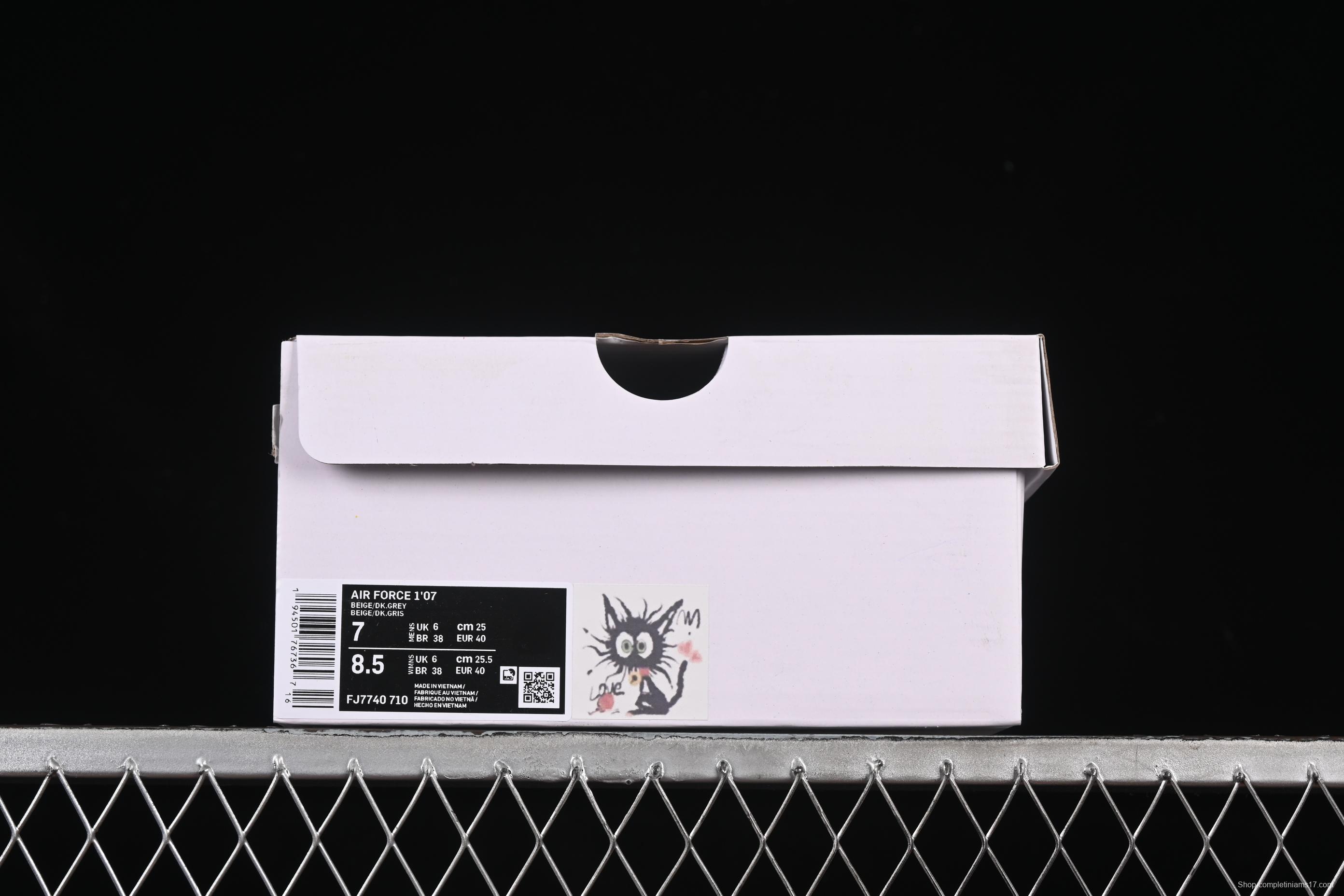 Nike Air Force 1'07 Low Little Black Cat Casual Sneakers - FJ7740-710