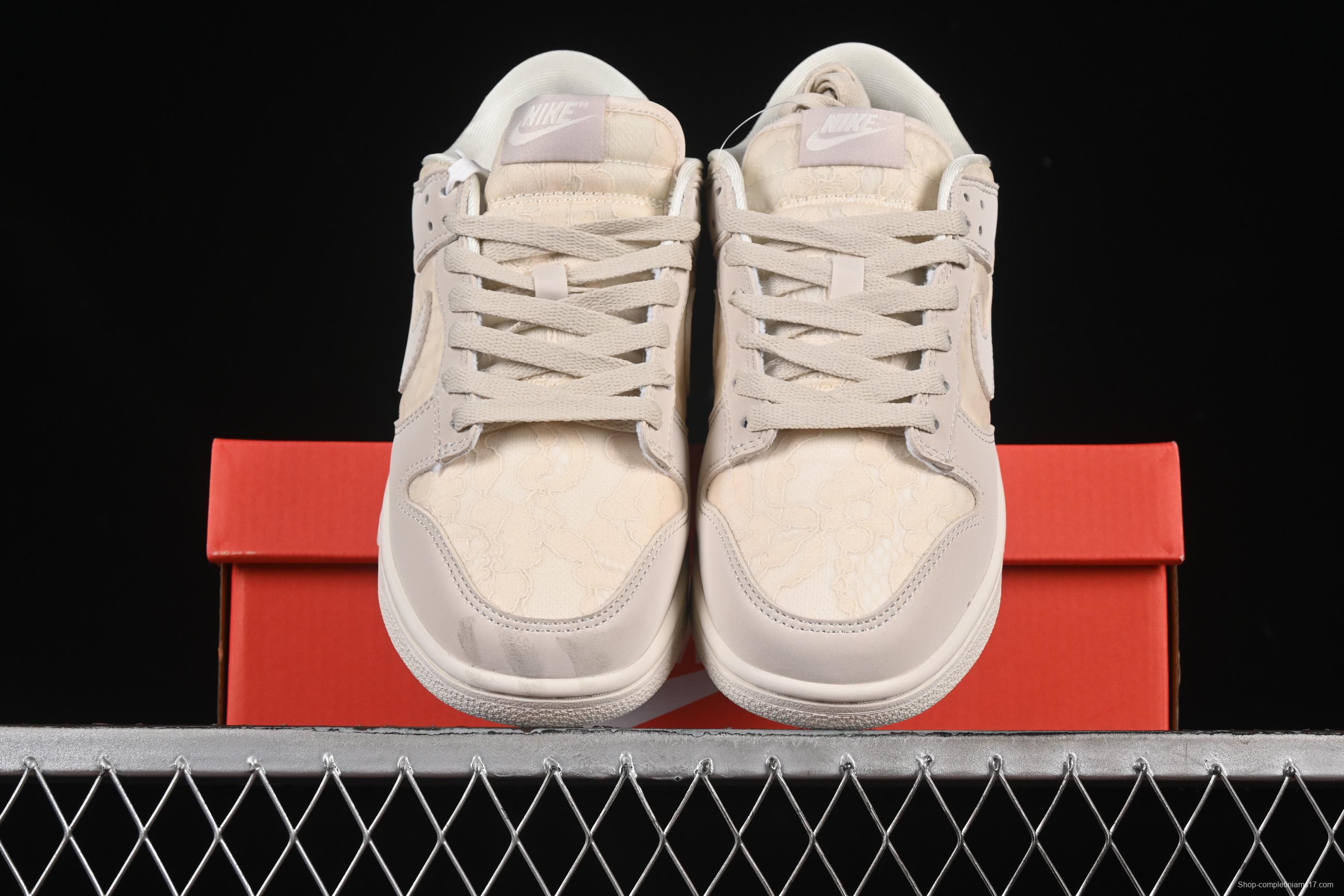 Nike SB Dunk Low Light Orewood Brown Lace Floral Skate Shoes - HJ5870-100