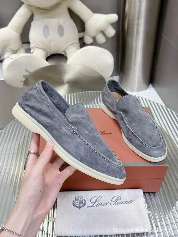 2024 Unisex Le Parmentier Grey Suede Loafers MJ00270