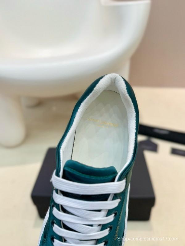 2024 Unisex Yves Saint Laurent Green Satin Casual Sneakers