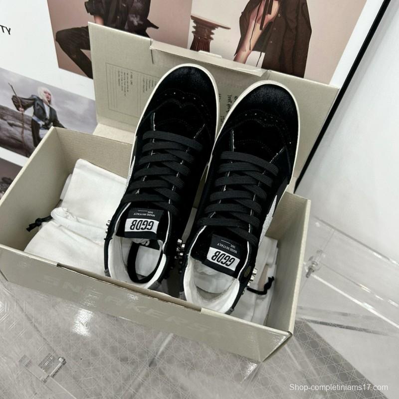 2024 Unisex GGDB Black Silver Suede Leather High Top Sneakers MJ00300