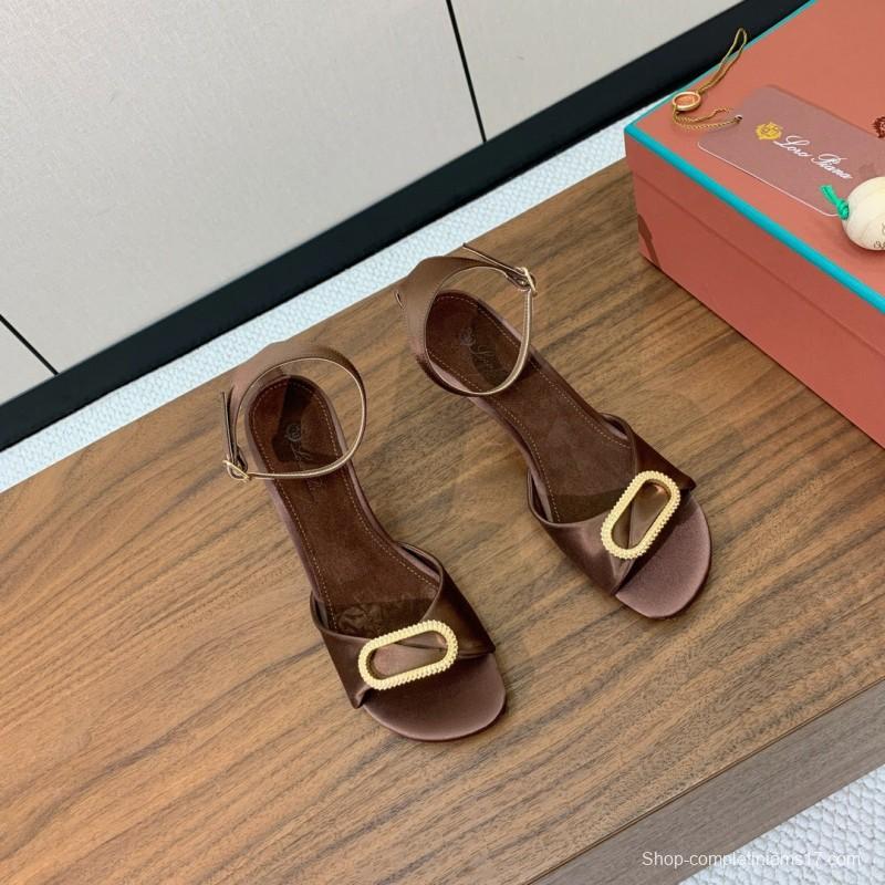 2025 Women Le Parmentier Brown Leather Sandals KFY00280