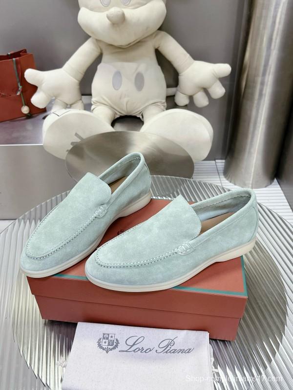 2024 Unisex LP Pale Green Suede Loafers MJ00270