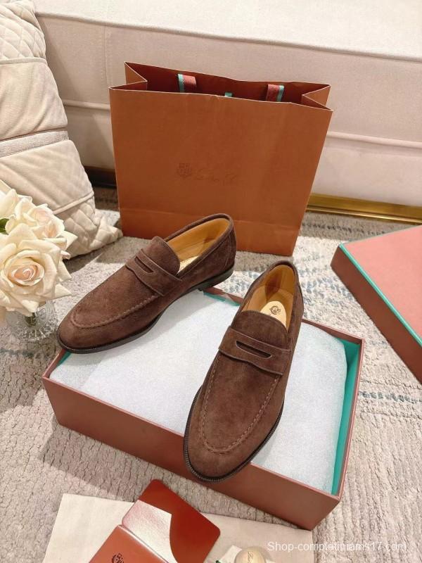2025 Women LP Brown Suede Loafers LY00320