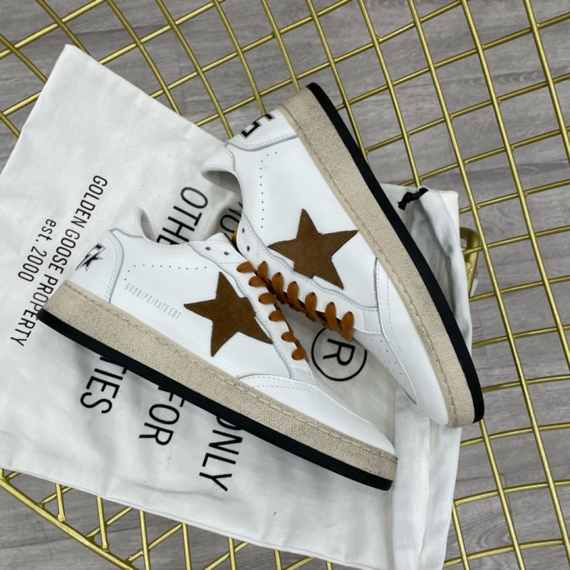 2024 Unisex GGDB White Brown Leather Sneakers MJ00260