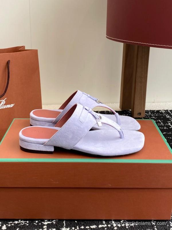 2025 Women Le Parmentier Lavender Suede Slippers KFY00280