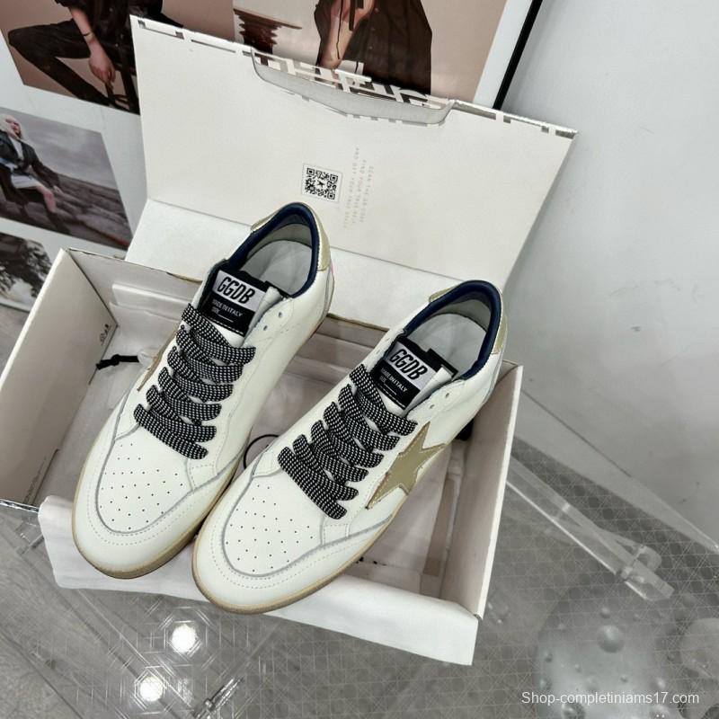 2024 Unisex GGDB White Gold Leather Sneakers MJ00260