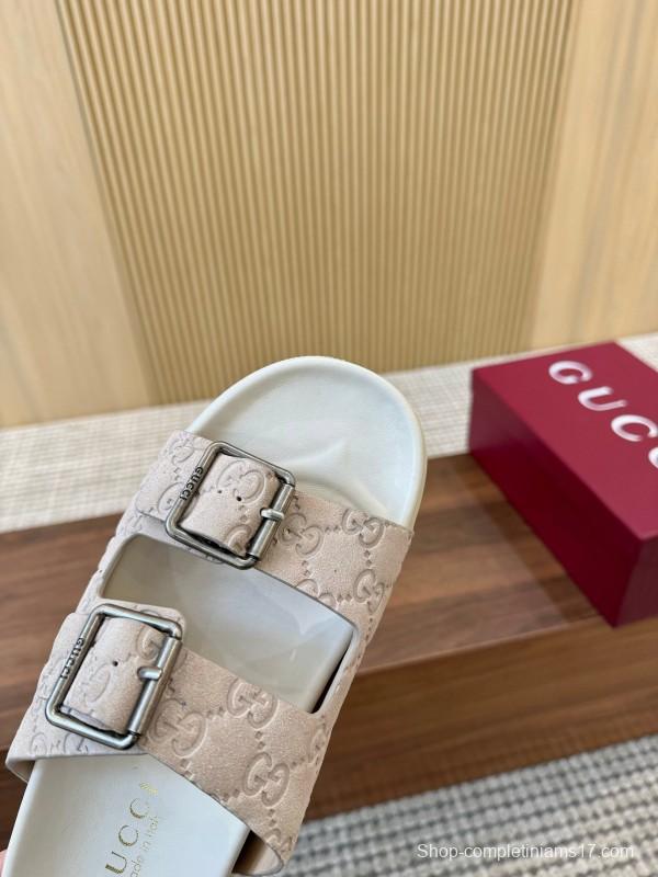 2025 Women Gucci Beige Leather Sandals