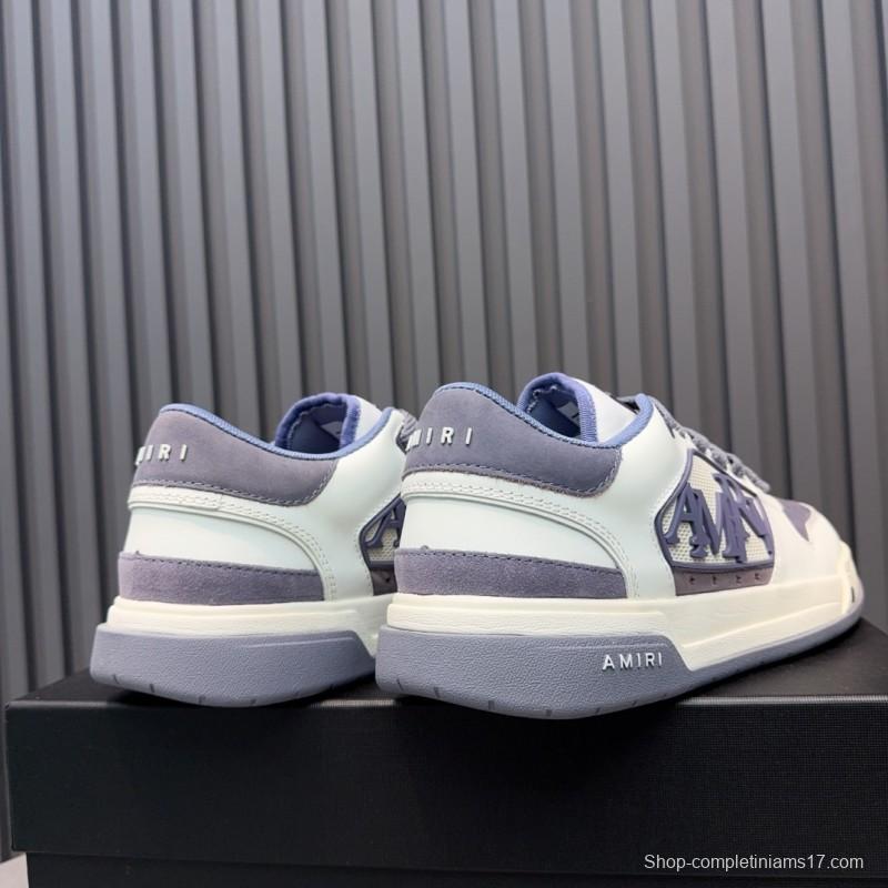 2025 Unisex Amiri White Grey Leather Sneakers MJ00360