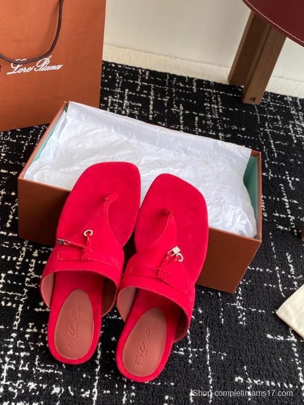 2025 Slippers LP Red Suede Slippers