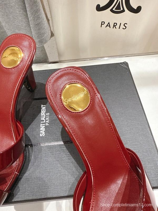 2025/Women Yves Saint Laurent Red Patent Leather Elegant High Heel Sandals LY00360(F)