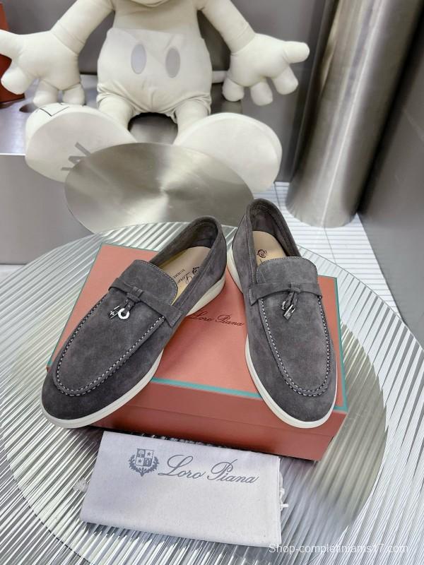 2024 Unisex Le Parmentier Gray Suede Loafers MJ00270