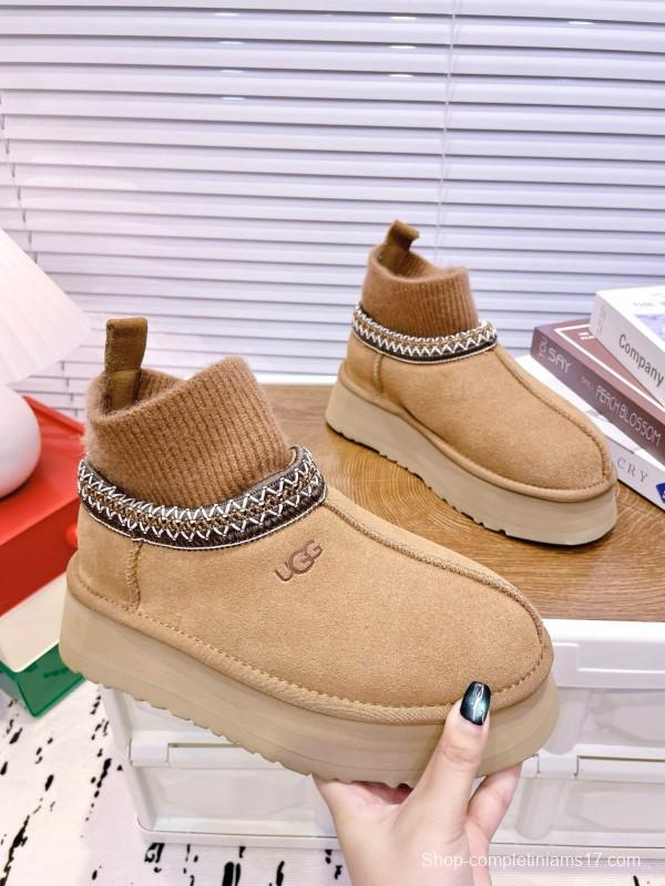 2024 Women UGG camel suede wool ankle boots MJ00230