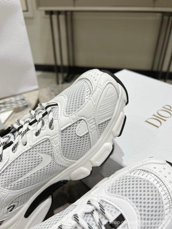 2025 Women Dior White Black Mesh Leather Sneakers KFY00370