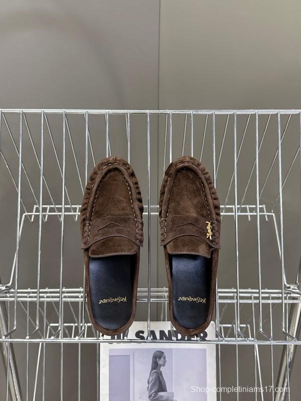 2025 Women Yves Saint Laurent Brown Suede Loafer