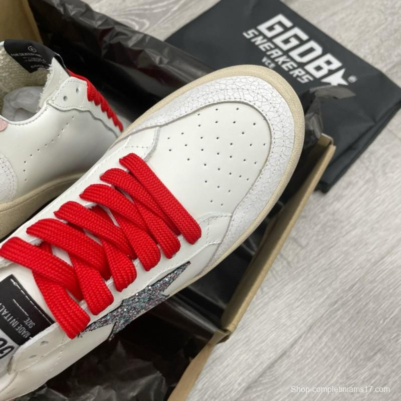 2024 Unisex GGDB White Red Leather Low-Top Sneakers MJ00260