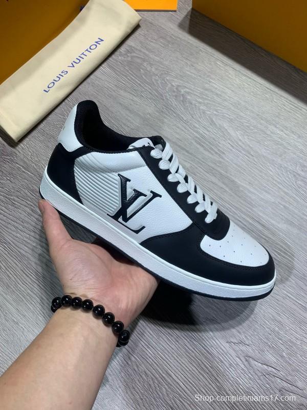2024 Unisex Louis Vuitton Black White Nappa Calf Leather Sneaker High Frequency Logo MJ00380