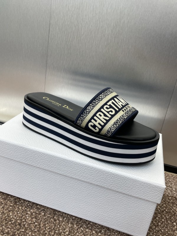 2025 Slippers Dior Black Canvas Slippers