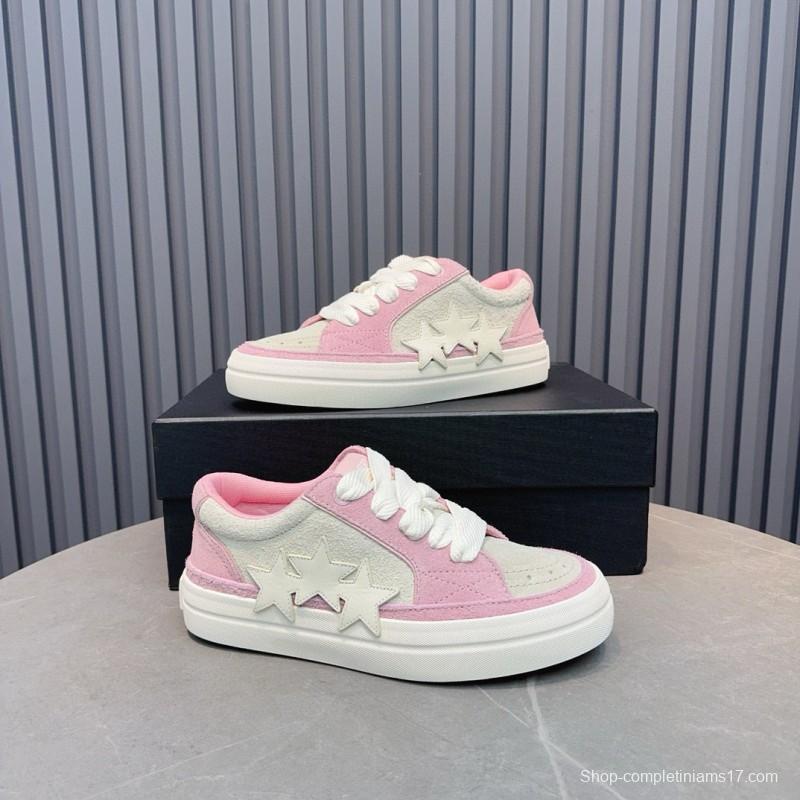 2024 Women Amiri Pink White Canvas Sneakers MJ00300