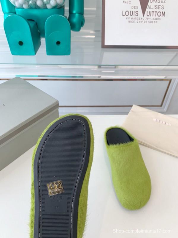 2024 Slippers Marni Green Horsehair Slippers