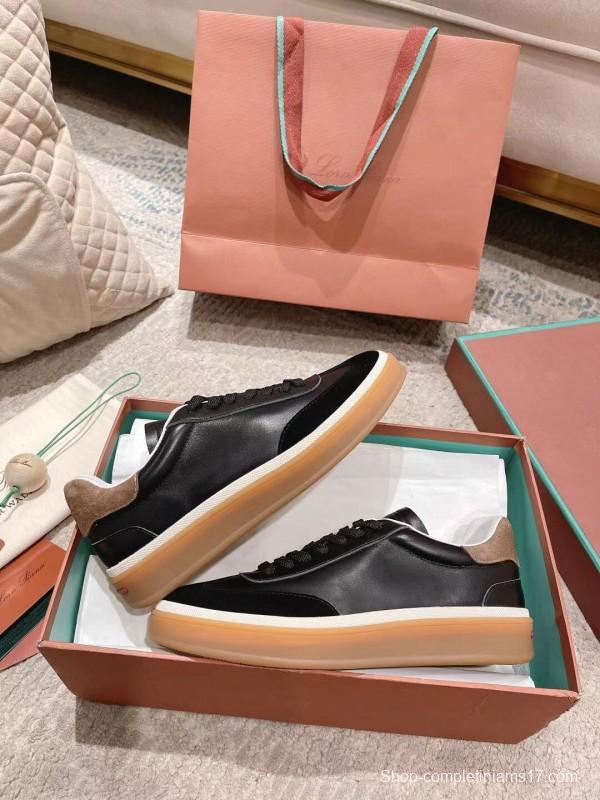 2025 Unisex Le Parmentier Black Suede Leather Sneakers Top Version LY00320(F)/LY00330(M)