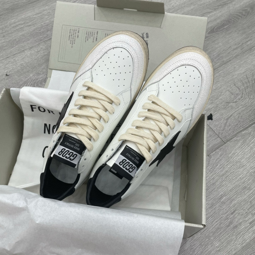 2024 Unisex GGDB White Black Leather Sneakers MJ00260