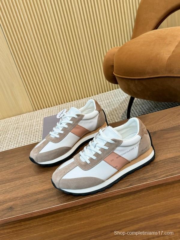 2025 Unisex TOM FORD White Brown Suede Leather Sneakers LY00360(F)/LY00370(M)