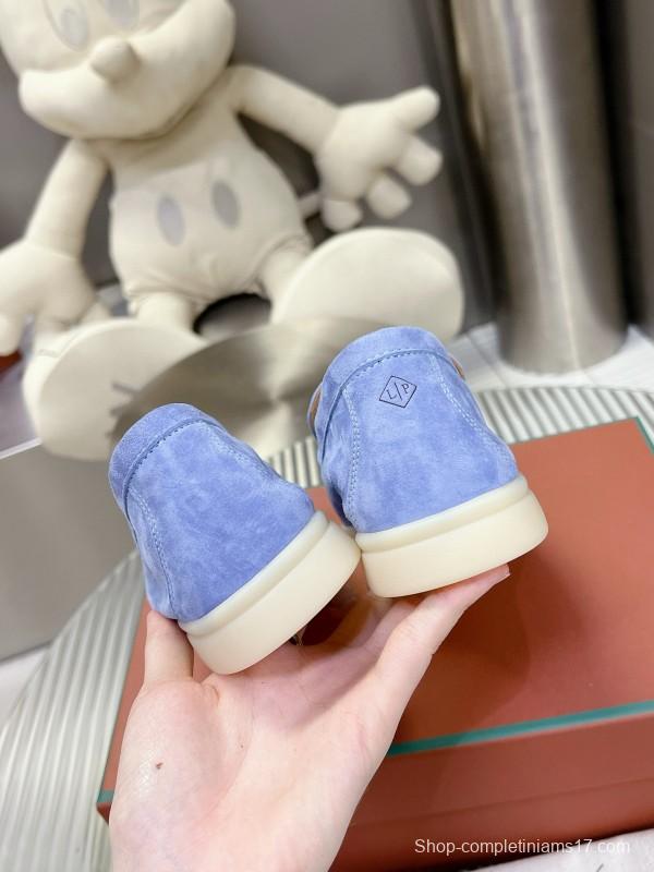 2024 Unisex LP Light Blue Suede Loafers MJ00270