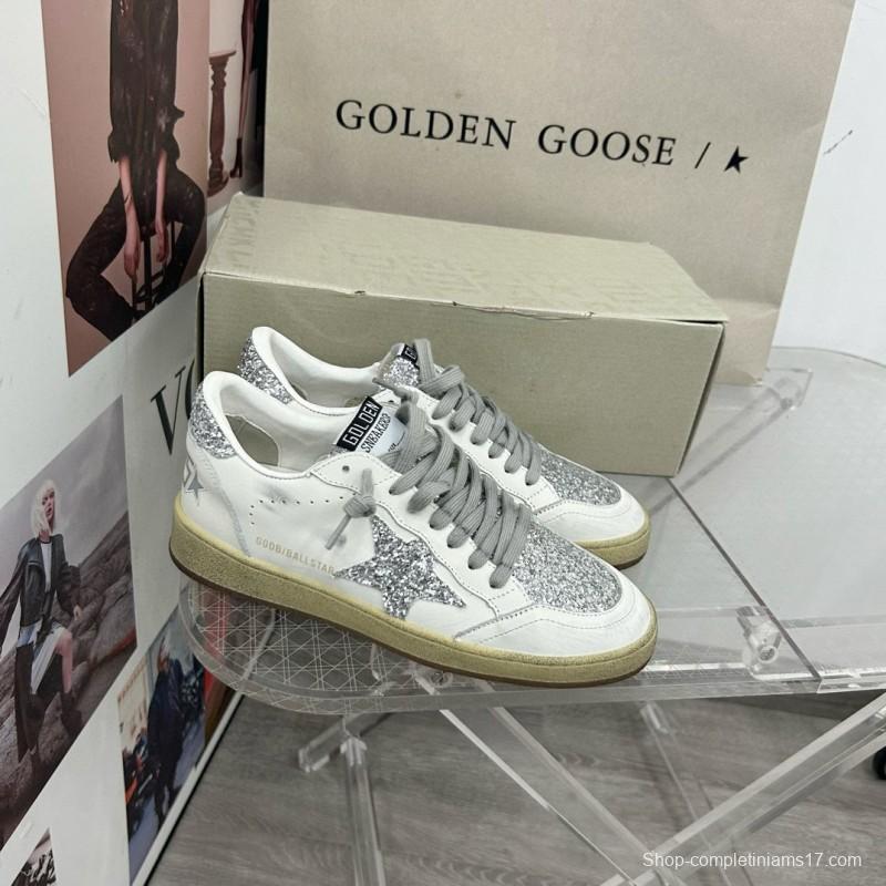 2024 Women GGDB White Silver Leather Suede Sneakers MJ00260