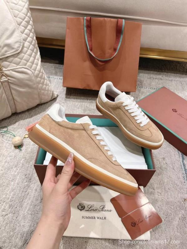2025 Unisex Le Parmentier Beige White Soft Leather Sneakers Top Version LY00320(F)/LY00330(M)