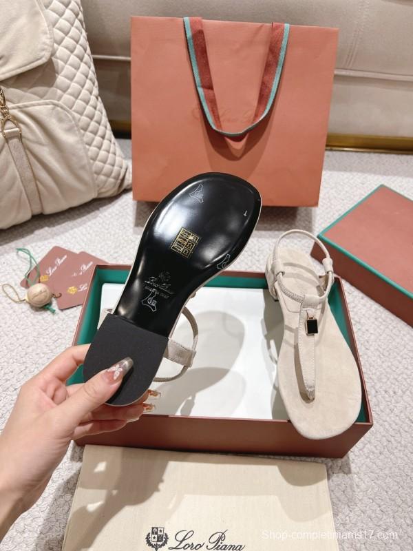 2025 Women LP Beige Suede Sandals LY00360