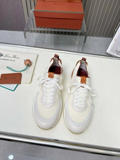 2024 Men LP White Beige Mesh Leather Sneakers