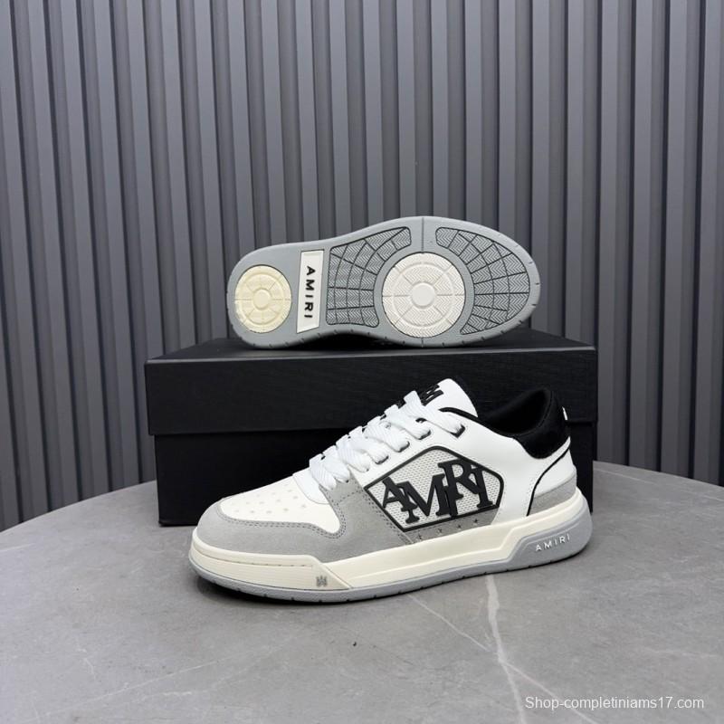 2025 Unisex Amiri White Black Suede Leather Sneakers MJ00360