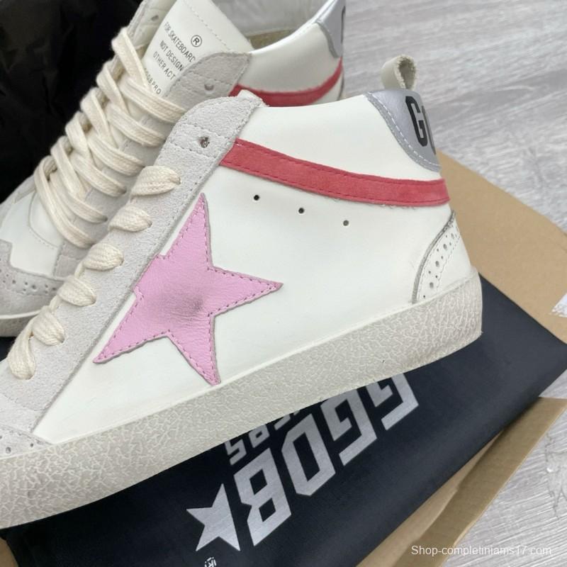 2024 Unisex GGDB White Pink Red Leather Suede High Top Sneakers MJ00300